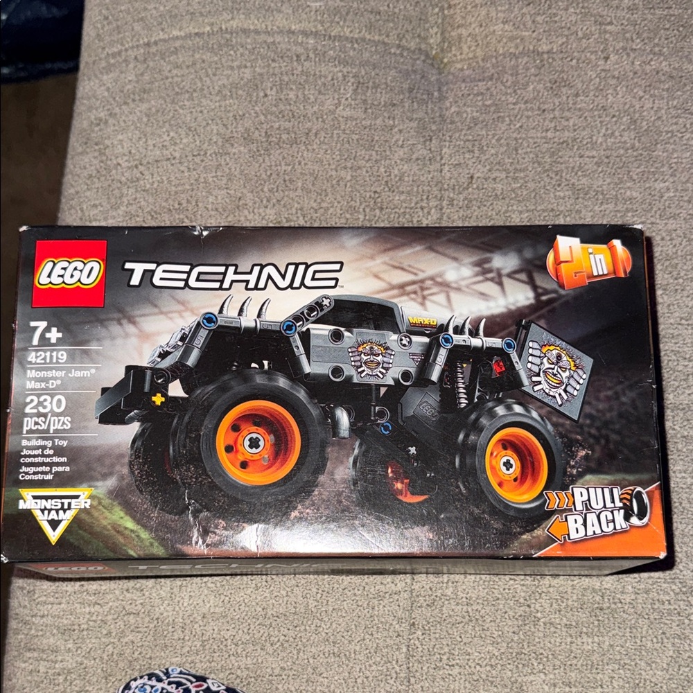 Lego Technic Black Monster Truck with Orange Wheels